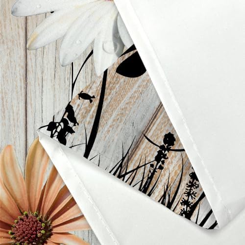 Rustic Farmhouse Floral Shower Curtain Set with Hooks