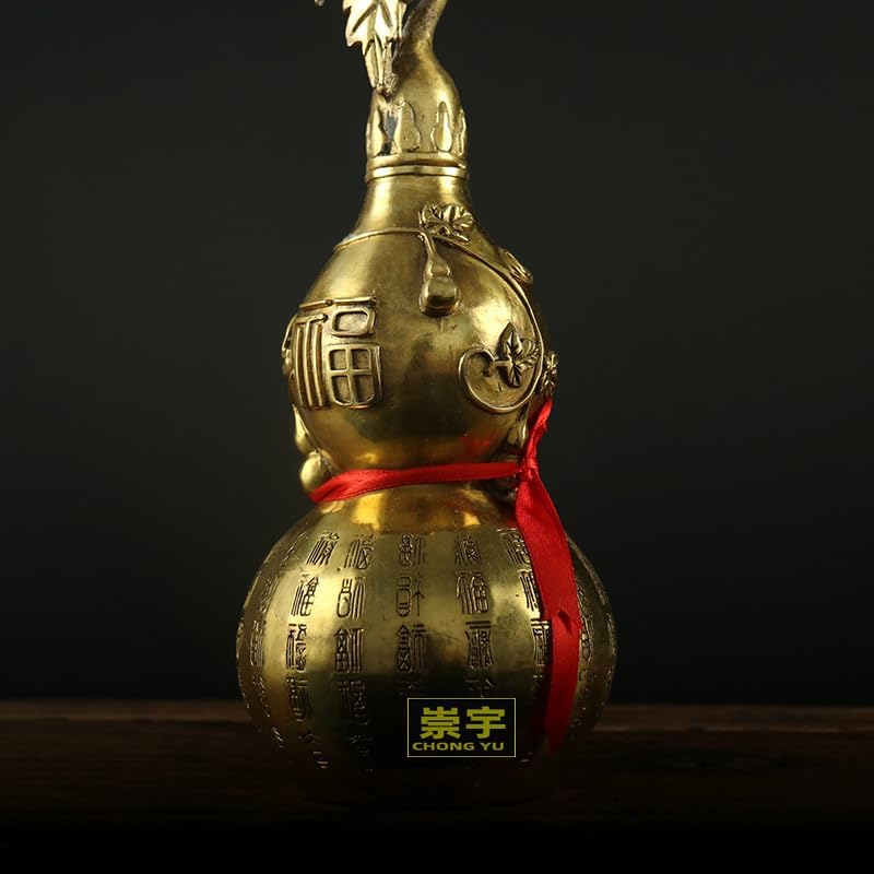 Usoway Copper Happiness Gourd Figurine Ornament