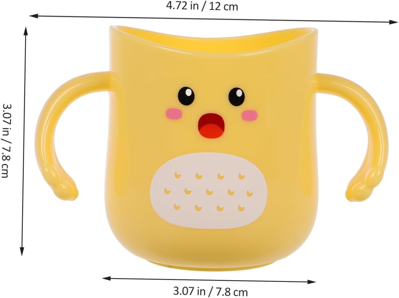 Impact Resistant Toothbrush Mug with Double Handles Cartoon Design