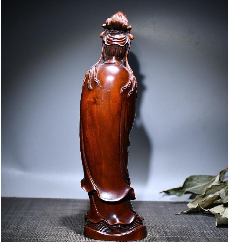 LimpaC Handmade Boxwood Guanyin Statue