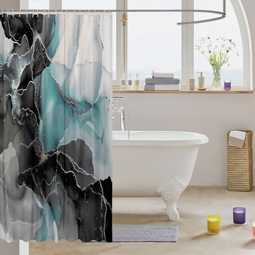 Erosebridal Chic Watercolor Shower Curtain Set