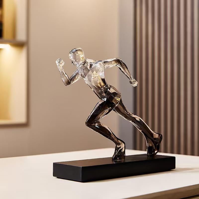 Modern Art Runner Resin Figurine Black Base