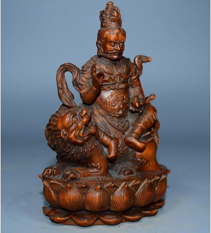 Collection Mini Boxwood Yellow Jambhala Statues Handmade Decor