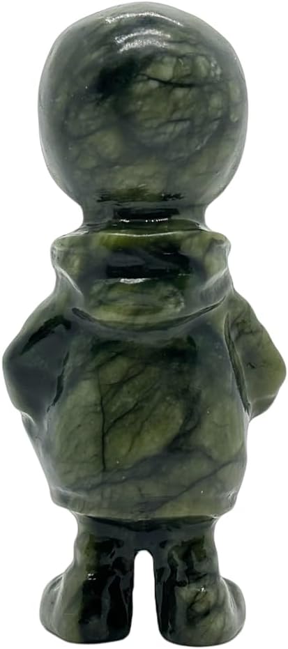 Natural Serpentine Halloween Skull Stone Figurine