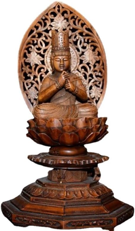 Handmade Boxwood Buddha Statues Decor