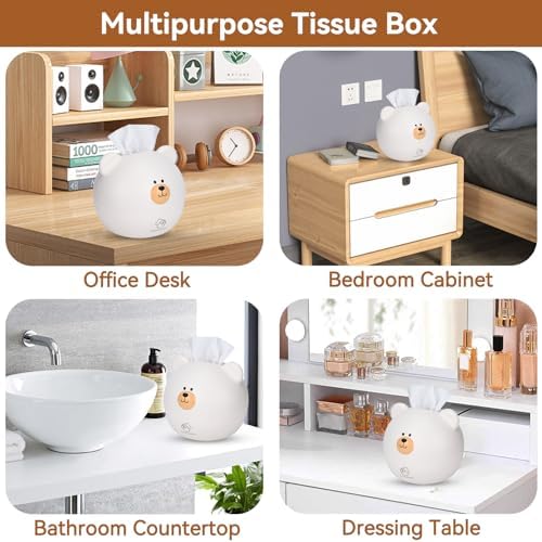Cute Cartoon Bear Tissue Holder for Kids Room Decor
