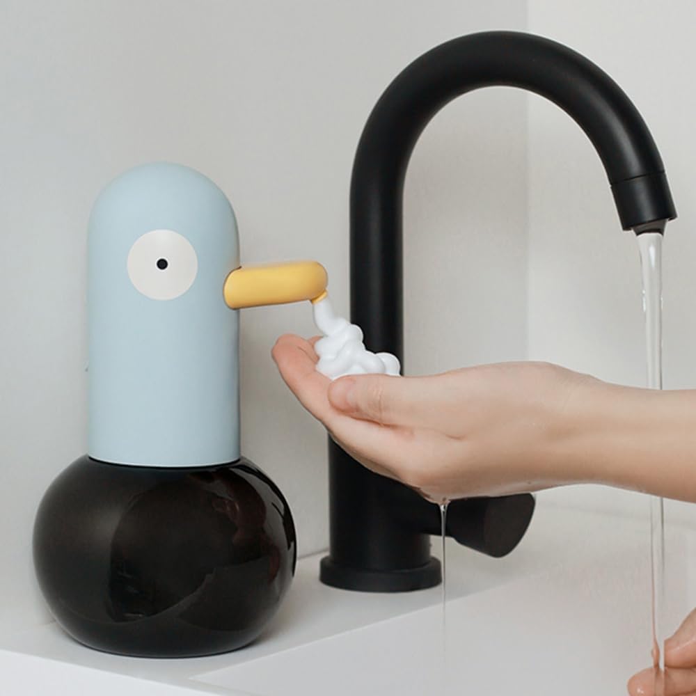 Cute Pigeon Foaming Soap Dispenser - USB Rechargeable Hand-Free Kids Bathroom Kitchen Office