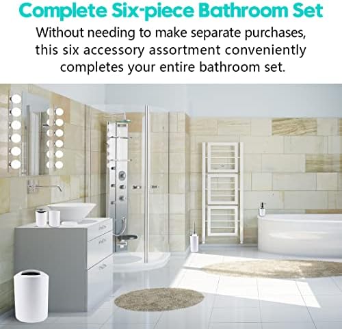 Papillon 6-Piece Bathroom Organize Set White