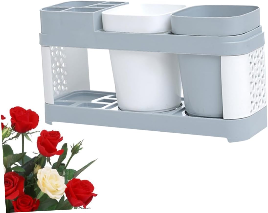 Hoement Bathroom Toothbrush and Toothpaste Holder Suction Cup Rack