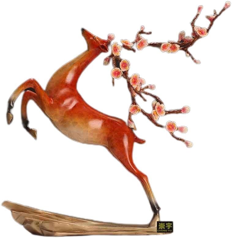 Usoway Handcrafted Brass Painted Deer Home Dcor