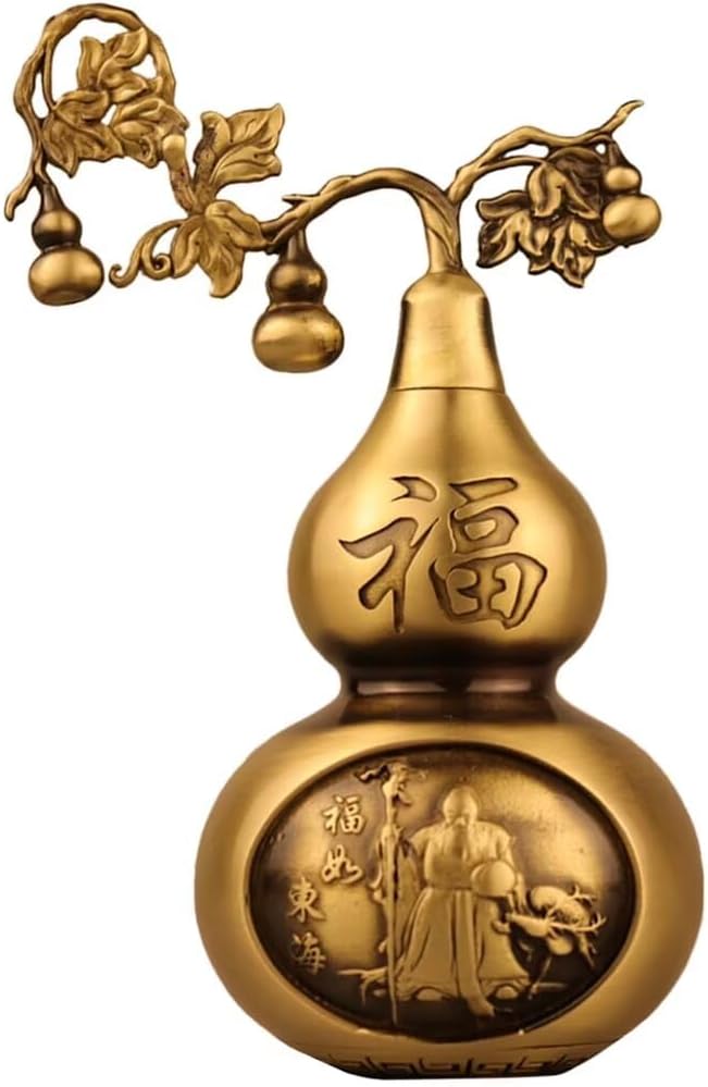 Julrybox Brass Gourd Feng Shui Charm Sculpture