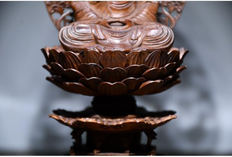 Handcrafted Buddha Sitting Statue - Boxwood Rulai Meditation Figurine
