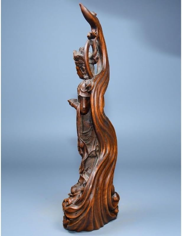 Handcrafted Avalokitesvara Boxwood Buddha Statue