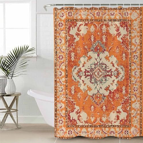 ZOE GARDEN Southwestern Orange Shower Curtain Set