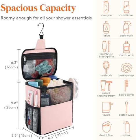 Lifewit Medium Pink Shower Caddy with Lid 1