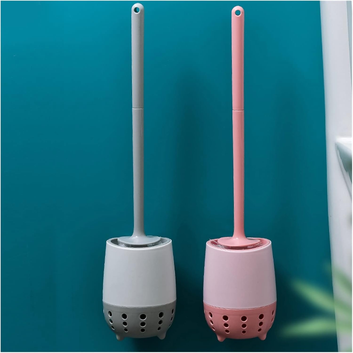 Plastic Toilet Brush with Replaceable Head - Blue 1