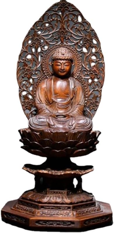 Handcrafted Buddha Sitting Statue - Boxwood Rulai Meditation Figurine