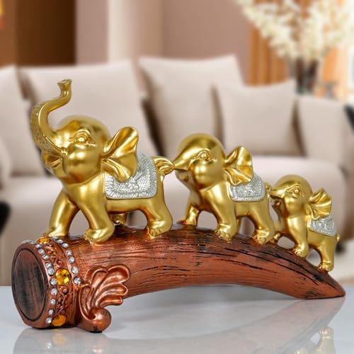 Resin Elephant Figurines Set of 3 Decorative Home Statue