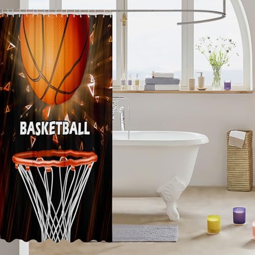 Feelyou Basketball Shower Curtain Set 72x78