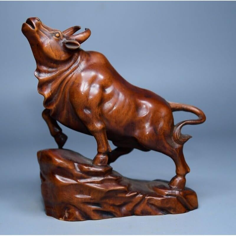 LimpaC Collection Boxwood 12 Zodiac Ox Statues Handcrafted