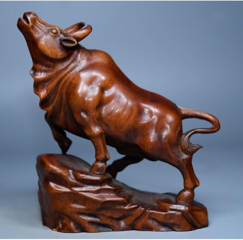 LimpaC Collection Boxwood 12 Zodiac Ox Statues Handcrafted