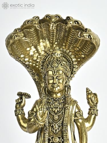 Exotic India Superfine Vishnu Brass Statue On Sheshnag 1