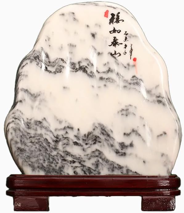 Usoway White Marble Snowflake Rock Sculpture for Home Decor