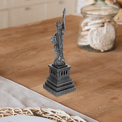 Gray Metal Statue Figurine New York City Landmark Decor