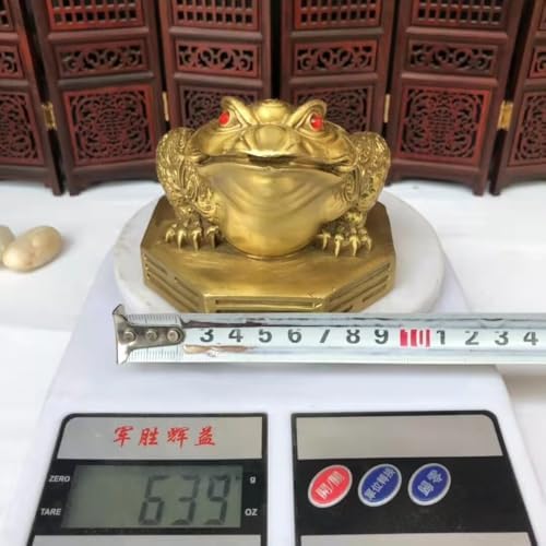 Julrybox Feng Shui Money Frog Brass Statue 3 Legs