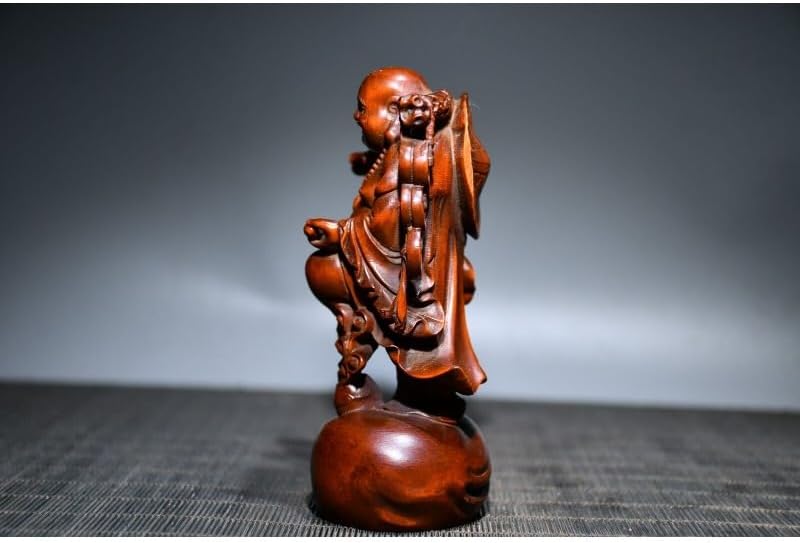 LimpaC Collection Boxwood Maitreya Buddha Statues Handmade Decor