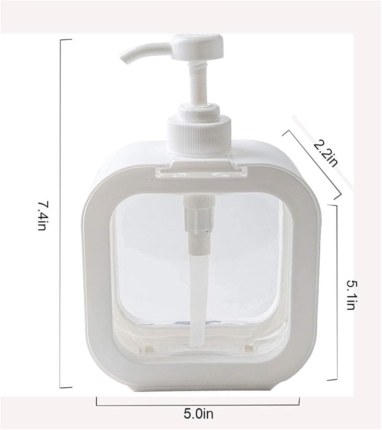 White Large-Capacity Dispensing Soap Dish for Shampoo and Hand Sanitizer