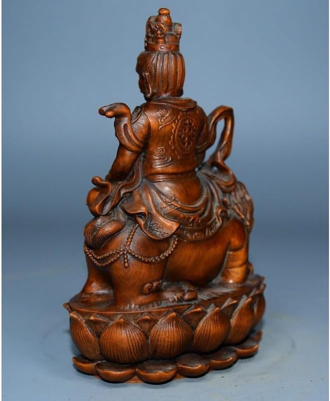 Collection Mini Boxwood Yellow Jambhala Statues Handmade Decor