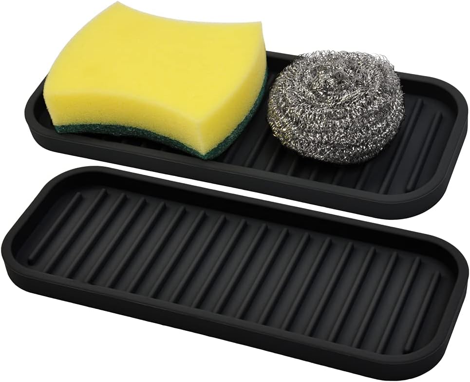 Gosmol Silicone Sponge Holder 2 Pack - Counter Organizer and Dish Caddy
