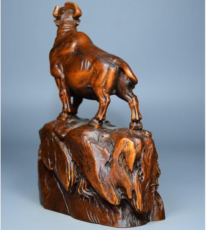 Handcrafted Home Decor Mini Boxwood Zodiac Ox Pine Tree Statue