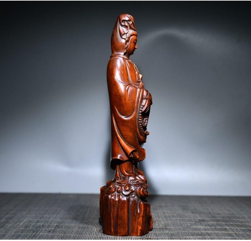 Handcrafted Guanyin Kwan-yin Statue with Prayer Pearls