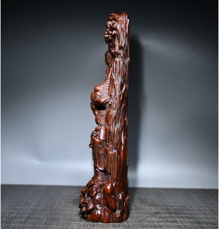 LimpaC Handcrafted Boxwood Three Buddha Statues Meditating Decor