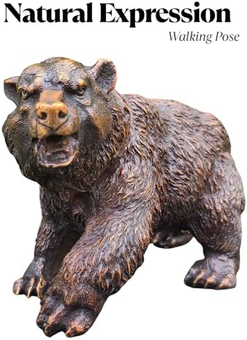 Bronze Grizzly Bear Statue 11 Inch Handmade Wildlife Sculpture
