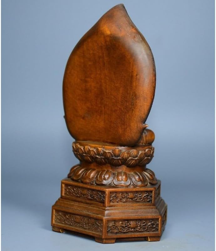 Handcrafted Boxwood Avalokitesvara Meditation Statue