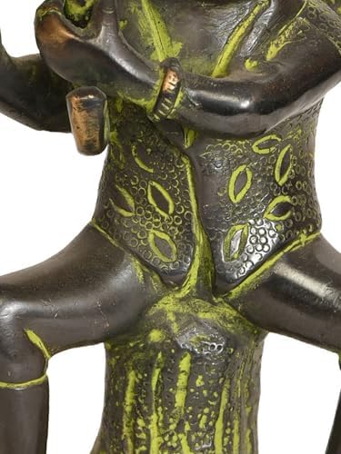 Exotic India Frog Brass Statue with Umbrella 1