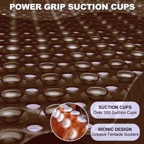 Linoows Extra Large Bathtub Mat with Suction Cups and Drain Holes