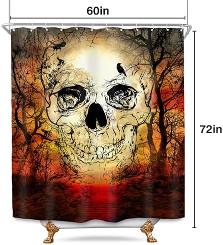 SVBright Gothic Skull Shower Curtain Set 60x72