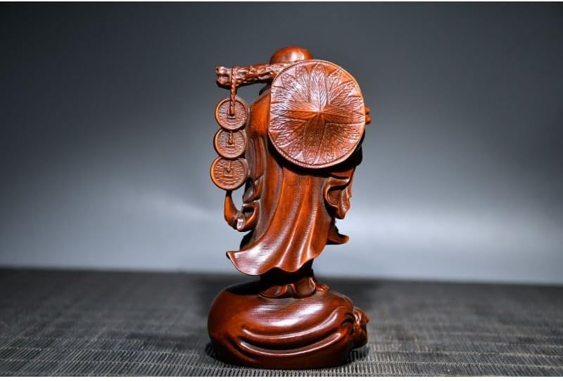 LimpaC Collection Boxwood Maitreya Buddha Statues Handmade Decor