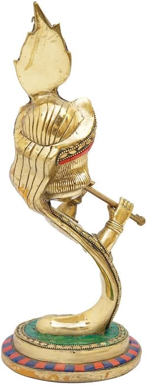 Statuestudio Krishna Flute Brass Idol 13 Inch