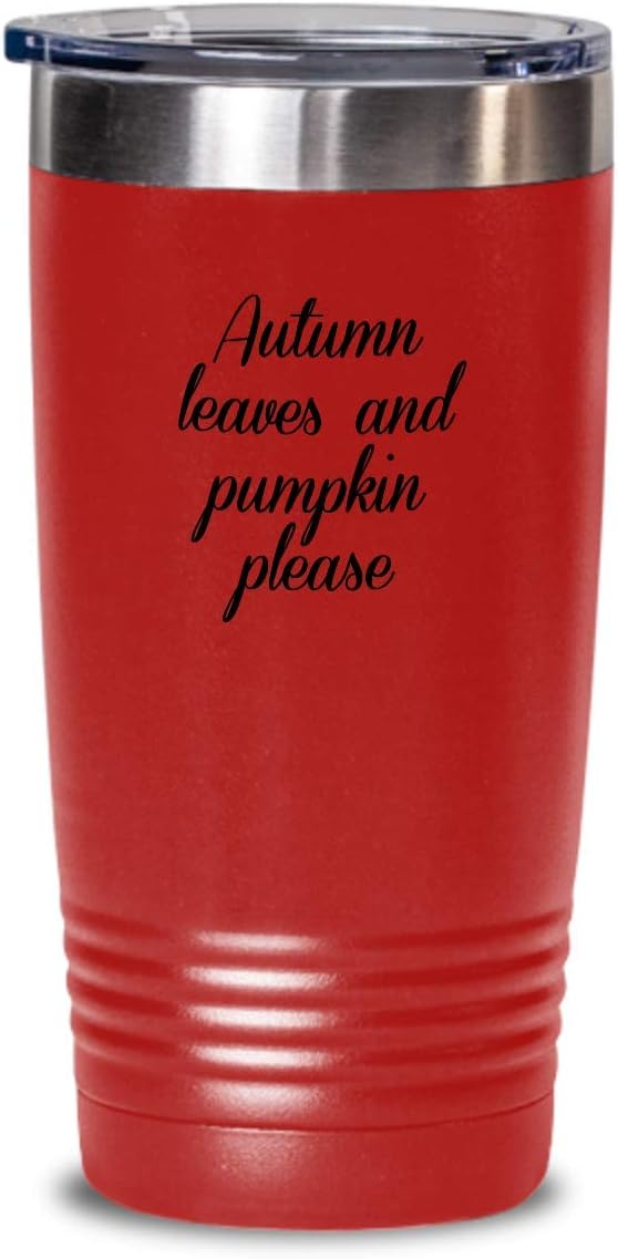 Autumn Leaves and Pumpkin Tumbler for Hot Cold Drinks