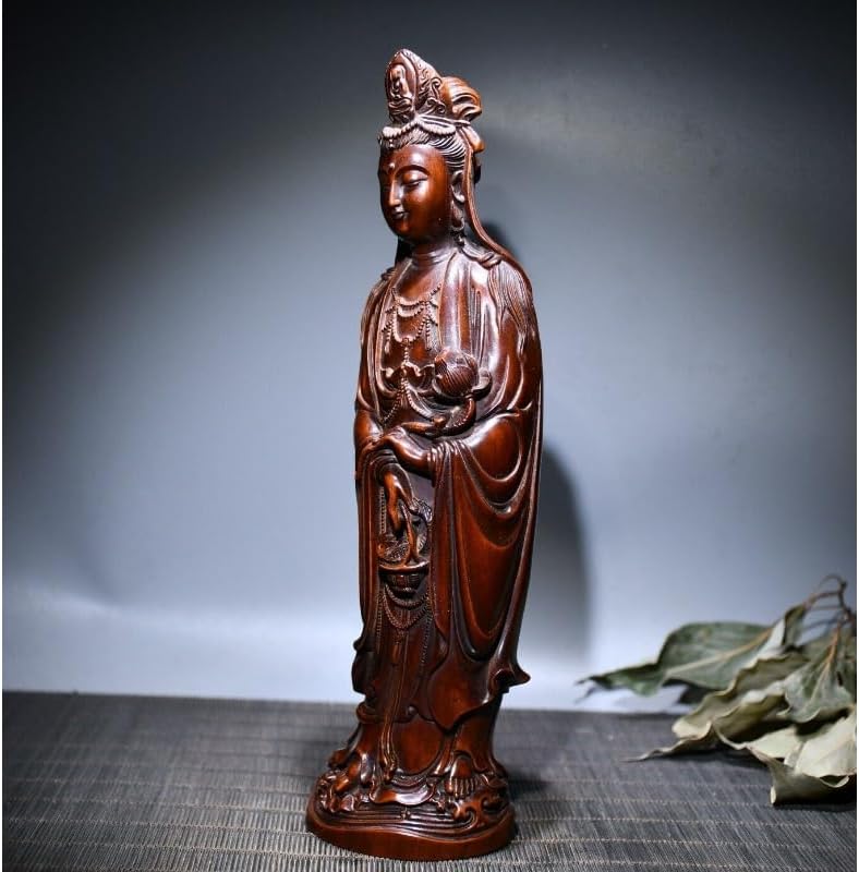 LimpaC Handmade Boxwood Guanyin Statue
