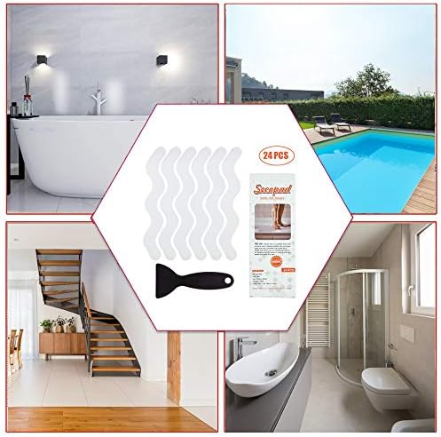 Secopad 36 PCS Non Slip Bath Stickers with Scraper