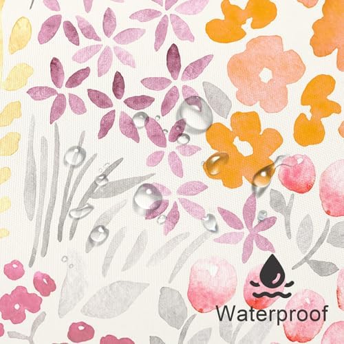 Litabel Cute Colorful Floral Shower Curtain Set