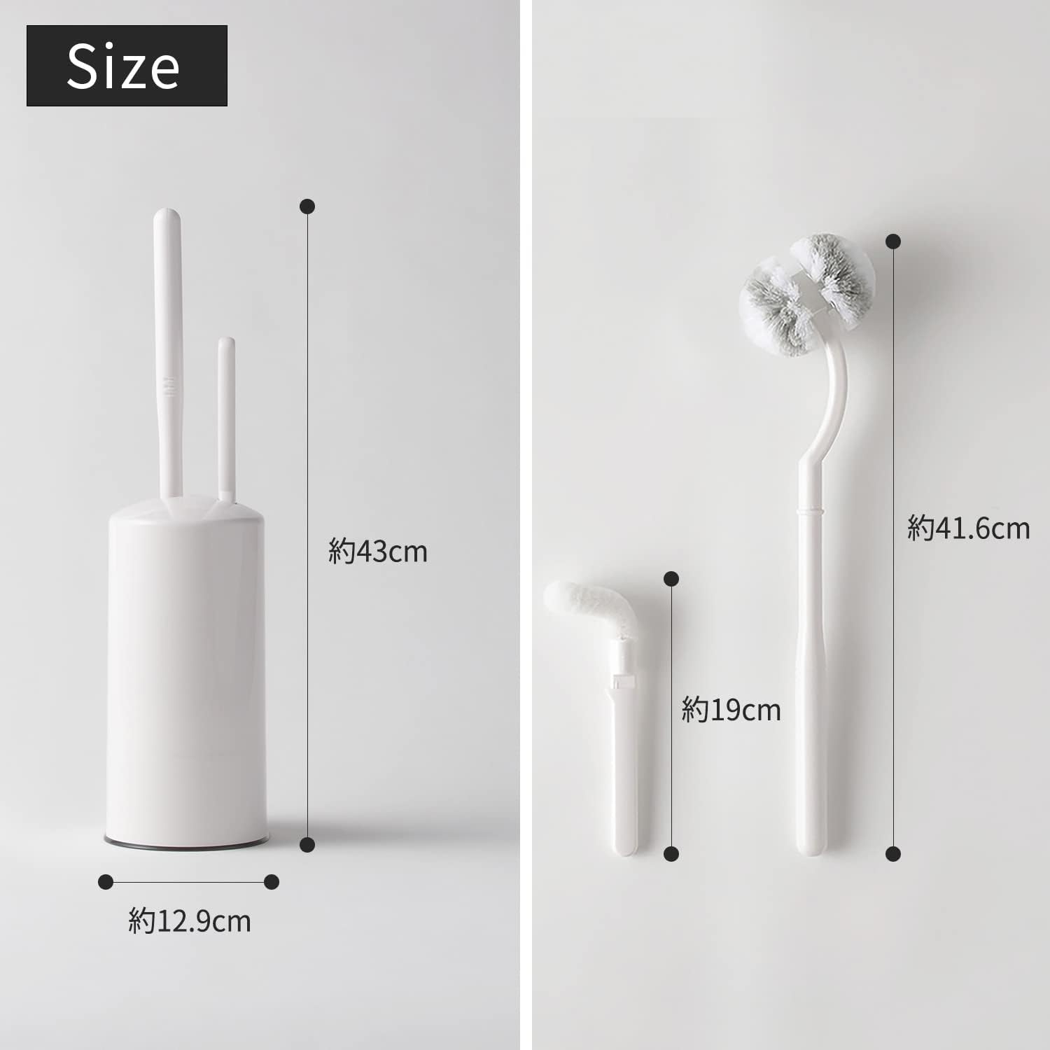 Myrna 2 in 1 Toilet Brush White W078W Japan Import 1