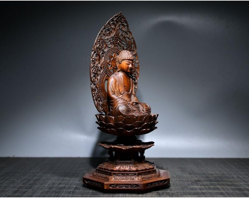 Handcrafted Buddha Sitting Statue - Boxwood Rulai Meditation Figurine