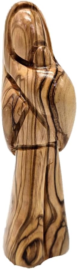 Zuluf Virgin Mary Holding Jesus 52 Olive Wood Statue